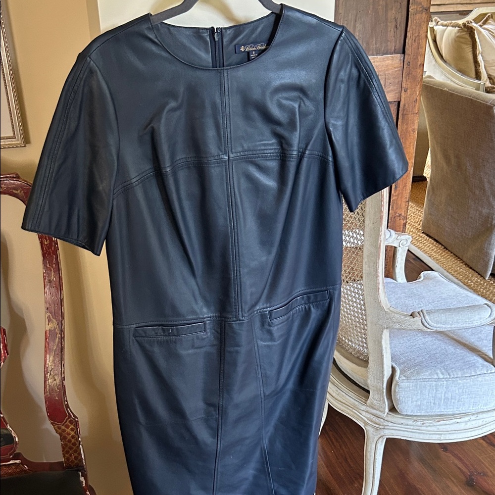 Elegant Navy Broooks Brothers  Leather Dress